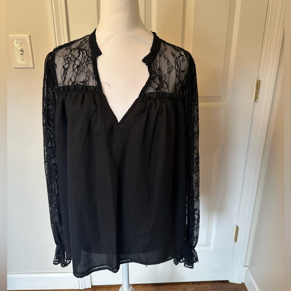 Aqua Black Blouse